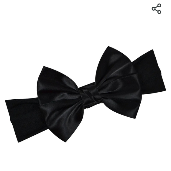 Satin Baby Bow Headband 0-6 Months - Picture 1 of 4
